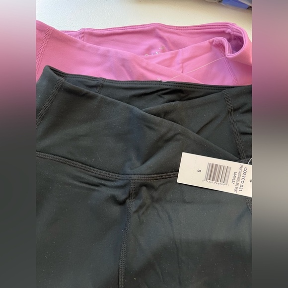 New Danskin Women's Cross Waist Bike Short, 2-pack black pink - Picture 1 of 7